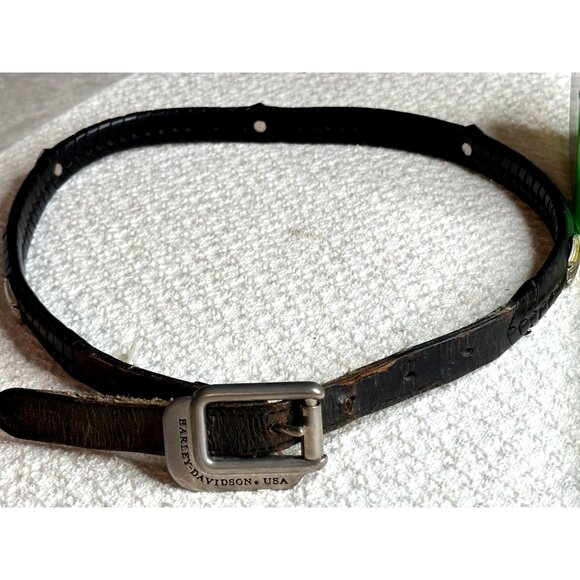 Harley-Davidson Accessories - Harley-Davidson Leather Braided Belt Metal Accents Women Distressed Buckle USA